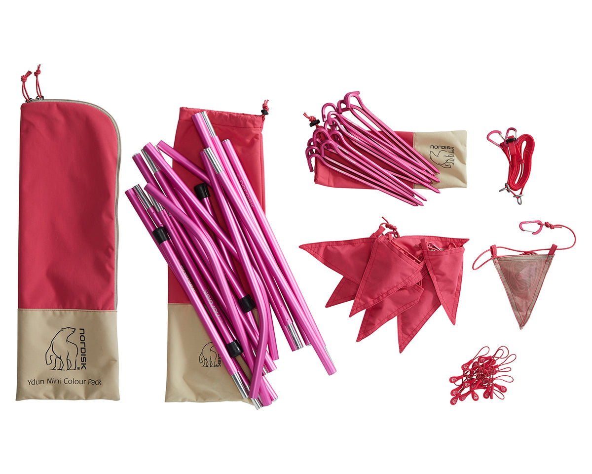 Ydun Tech Mini Glamping Tent Incl. Colour Pack - 2 person | Azalea Cherry Pink
