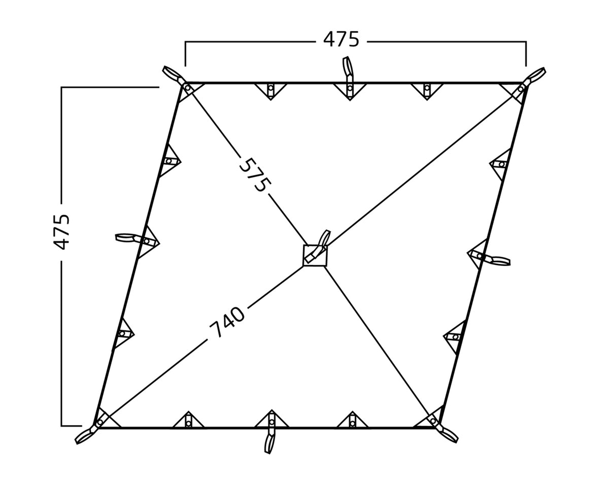 Kari 20 Diamond Tarp - 20 m² | Sandshell