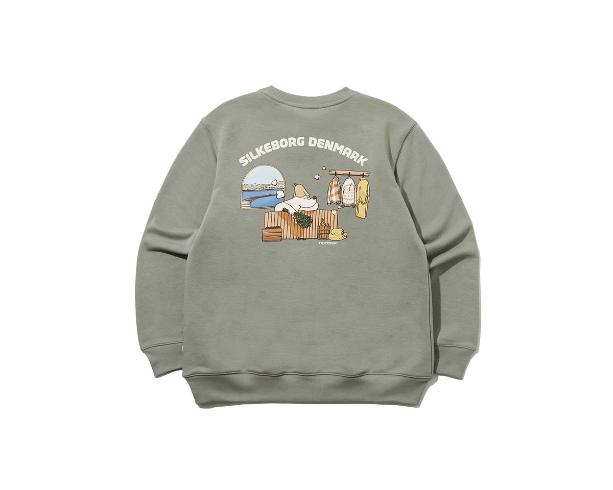 Sauna Cartoon Polar Bear Graphic Sweatshirt Unisex - Jade