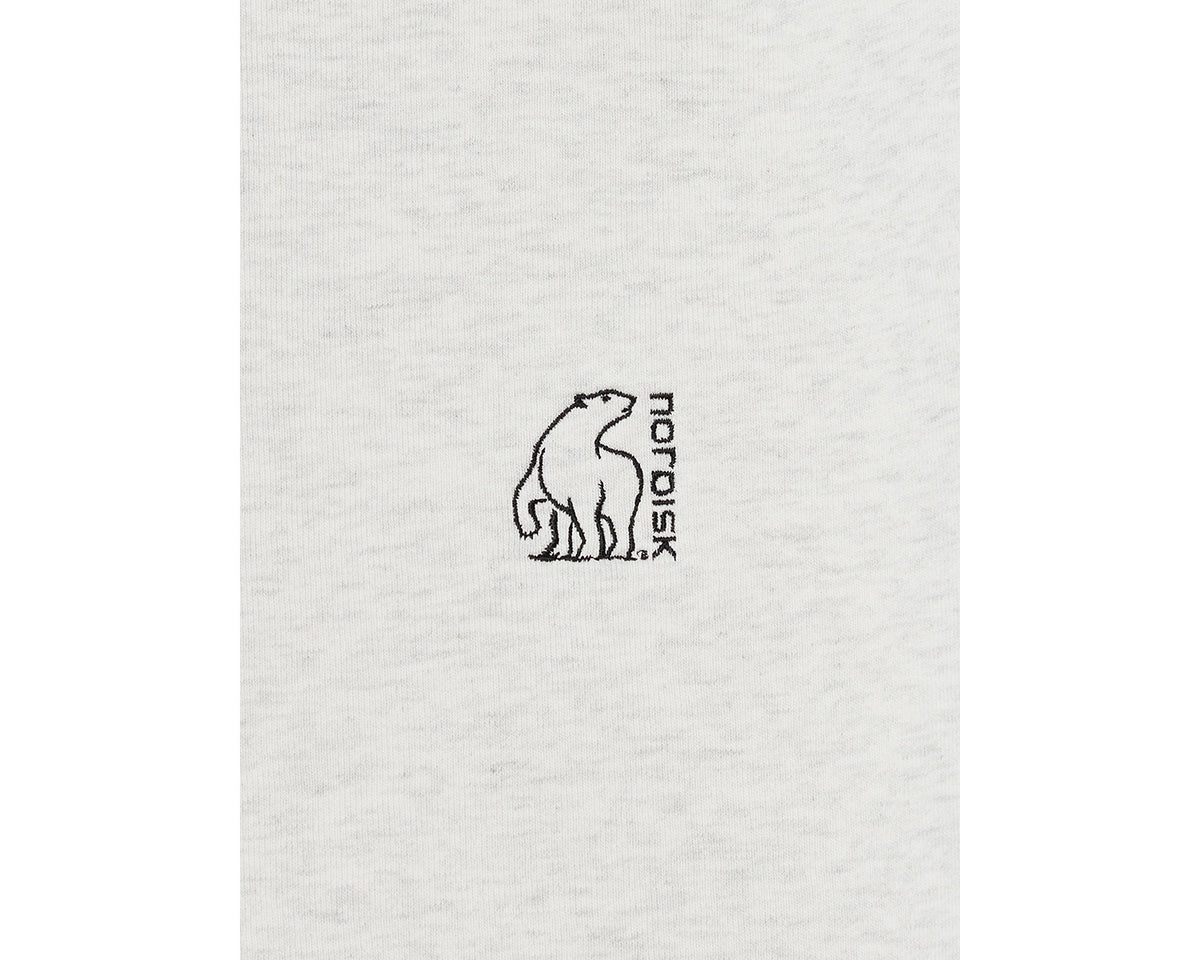 Camping Bear Back Brushed Sweatshirt Unisex - Oatmeal Melange Beige