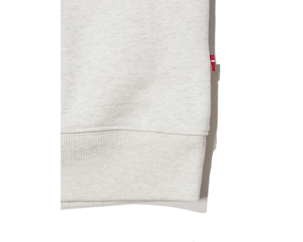 Camping Bear Back Brushed Sweatshirt Unisex - Oatmeal Melange Beige