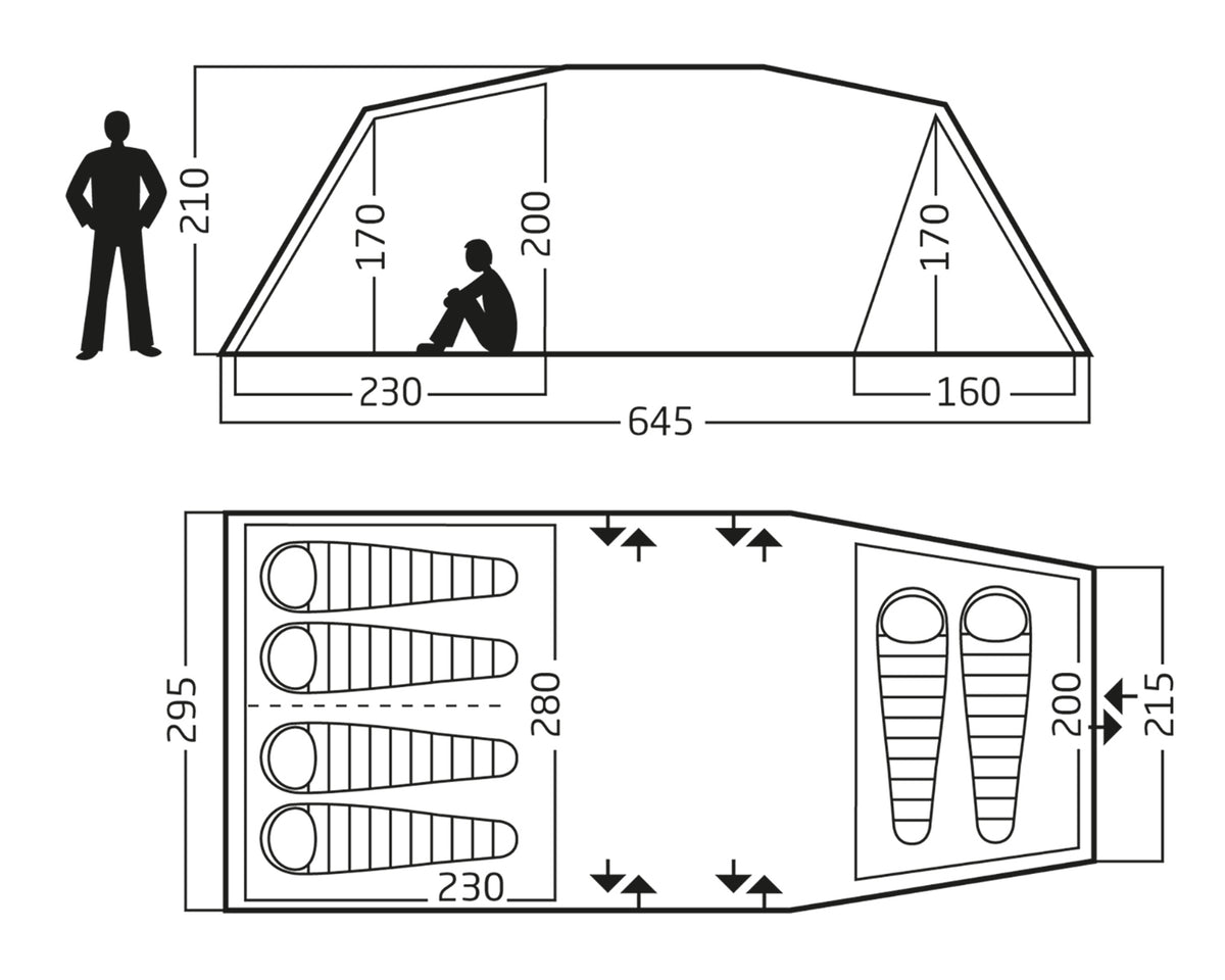 Reisa 6 PU Tent - 6 person | Cashew Brown