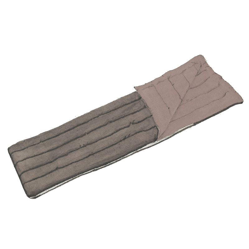 Vintage illustration of one of the first Nordisk down sleeping bags from 1941.