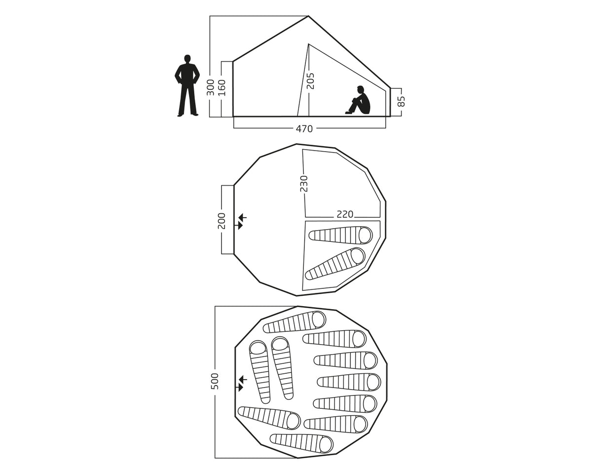 Asgard 19.6 Glamping Tent - 19.6 m² | 8-10 person | Sandshell