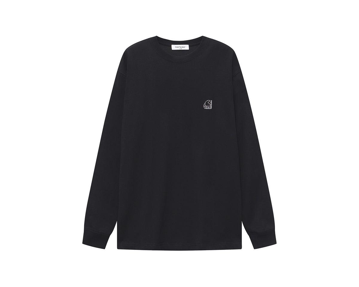 Small Polar Bear Long Sleeve T-Shirt Men's - Black