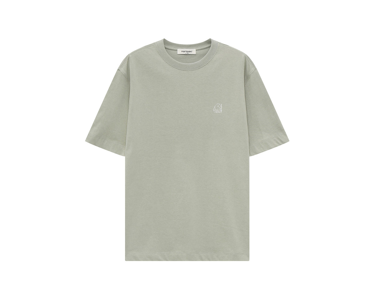 Tea Time Cartoon Polar Bear T-Shirt Unisex - Khaki