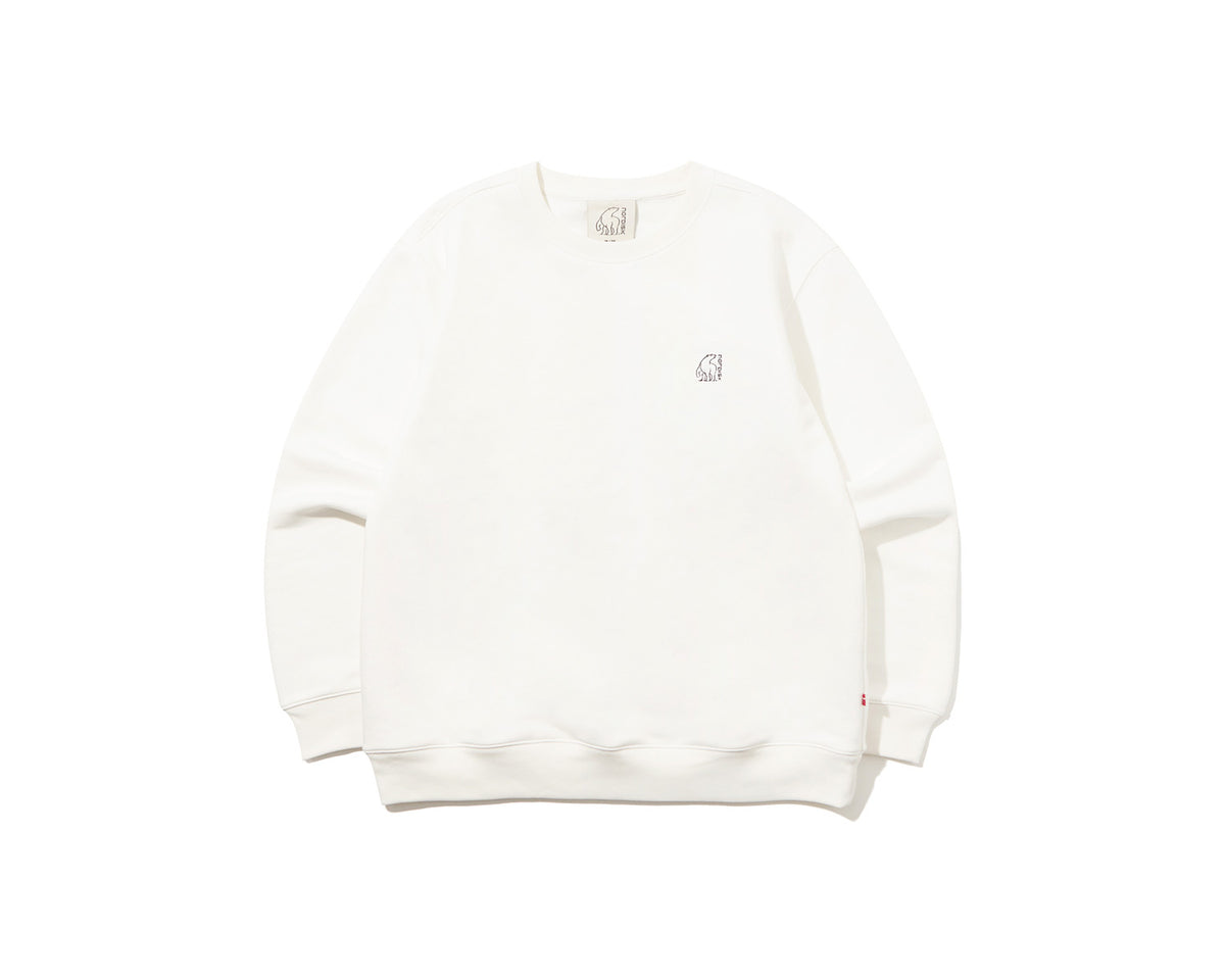Sauna Cartoon Polar Bear Graphic Sweatshirt Unisex - Off White