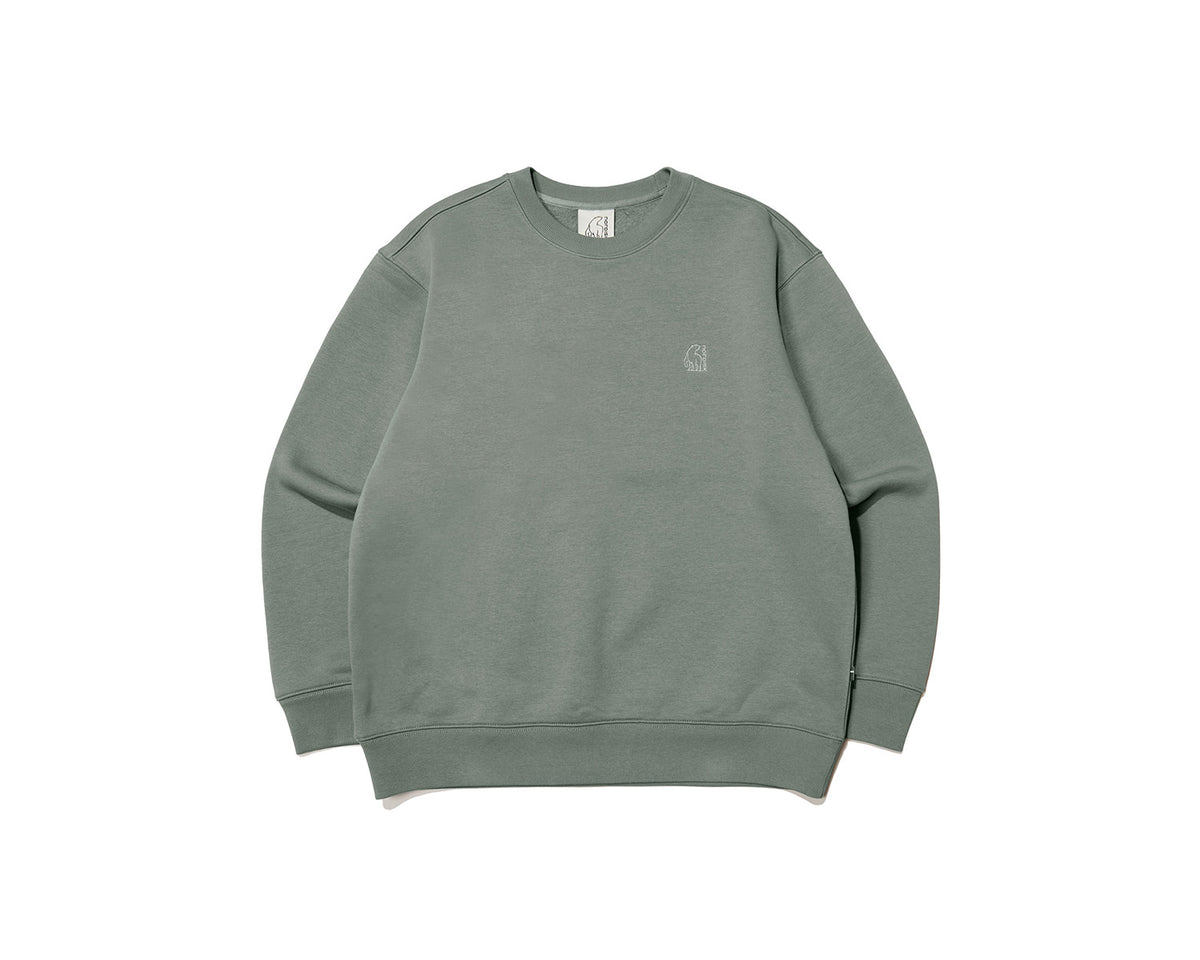 Camping Bear Back Brushed Sweatshirt Unisex - Jade