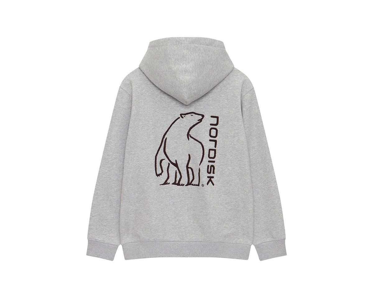Basic Brushed Hoodie Unisex - Grey Melange