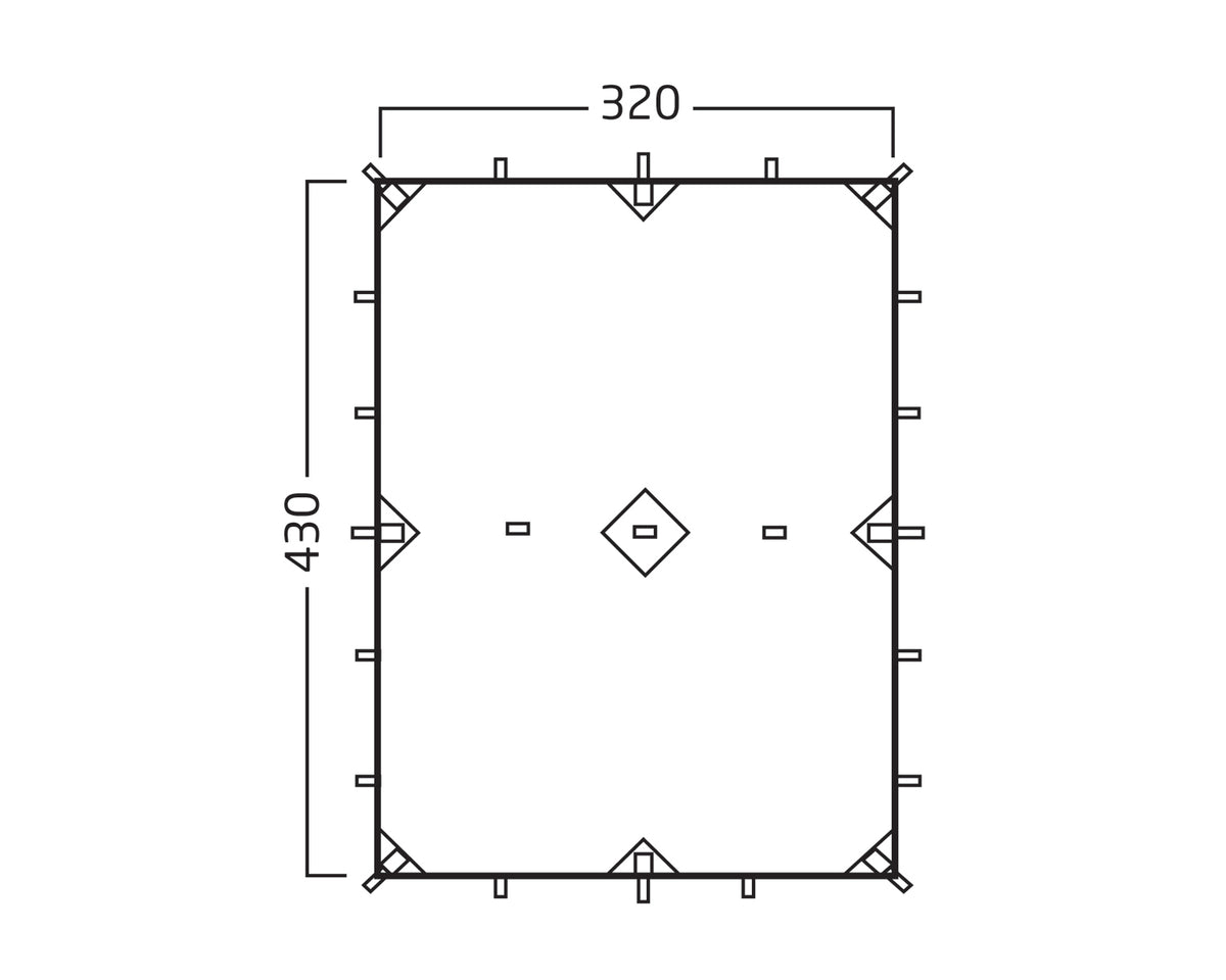 Voss 14 PU Tarp - 14 m² | Dark Olive