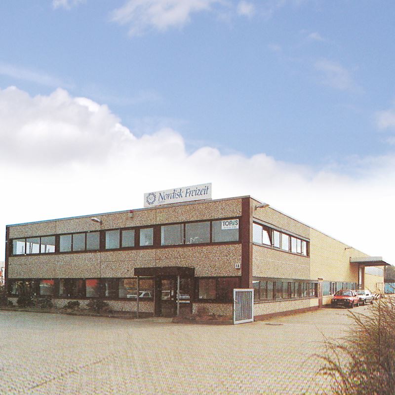 Exterior of the Nordisk Freizeit office building established in 1967 for the outdoor market.